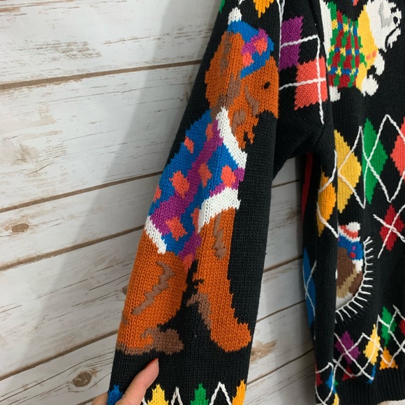 Vintage Chunky Dog Novelty Print Cardigan Sweater - Picture 3 of 8